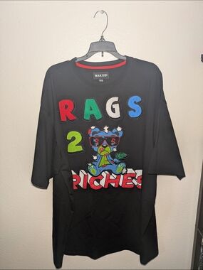 Makobi Rags 2 Riches Graphic Tee - Black Men Sz 3XL